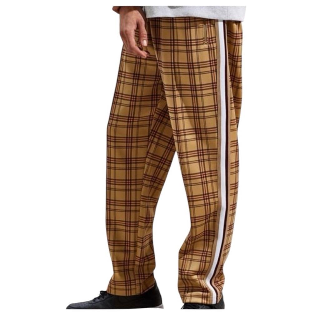 Urban Outfitters tan brown plaid sweatpants lounge pants size medium